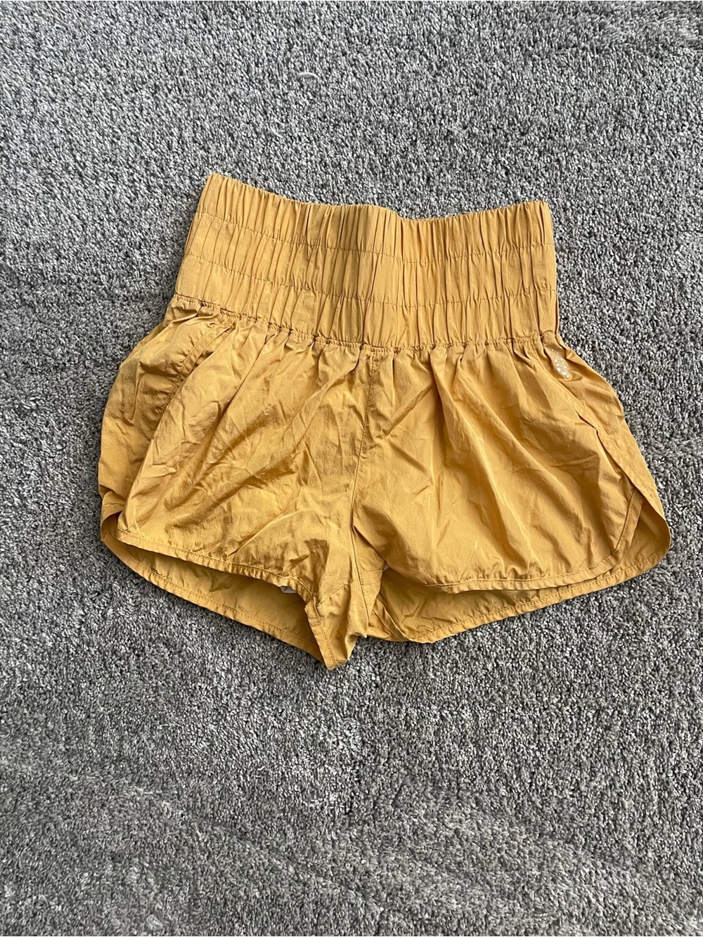 High-Waist Mustard Women’s Free People Movement Shorts